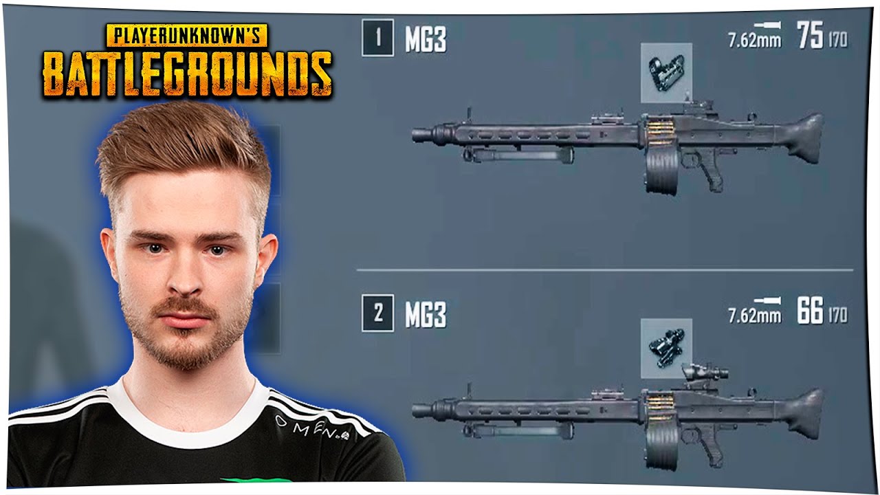 Легкий пулемет mg3 pubg mobile на какой карте