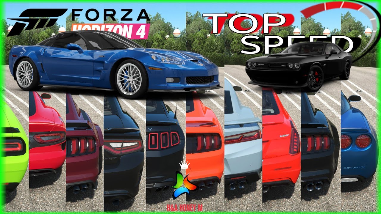 Top 10 Fastest Modern Muscle - Forza Horizon 4 | Top Speed (Stock