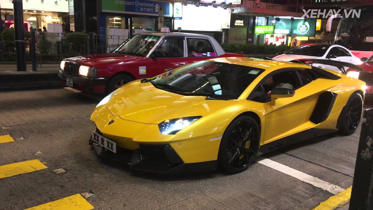 [XEHAY.VN] Xem "siêu bò" Lamborghini Aventador nẹt pô tại HongKong